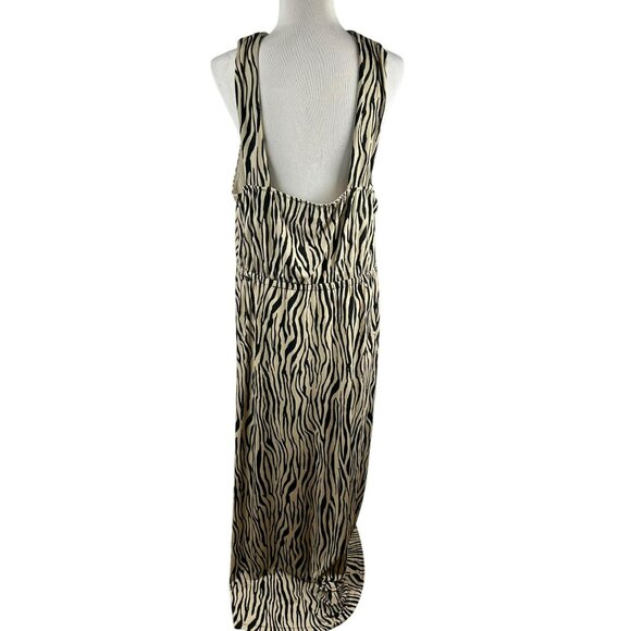 INC International Concepts Halter Zebra Maxi Dress Women Plus XXL Tan Black - Picture 8 of 11
